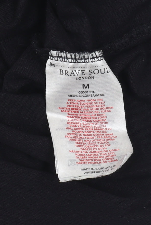 Brave Soul Men's Black Short Sleeve T-Shirt, M