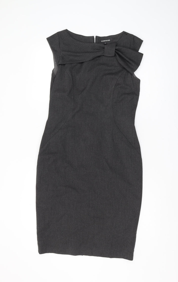 Warehouse Women's Grey Pencil Dress Size 12