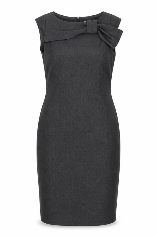 Front view of Warehouse Women's Grey Pencil Dress, size 12