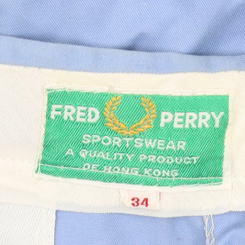 Fred Perry Women's Blue Chino Shorts, Size 6, Medium Wash