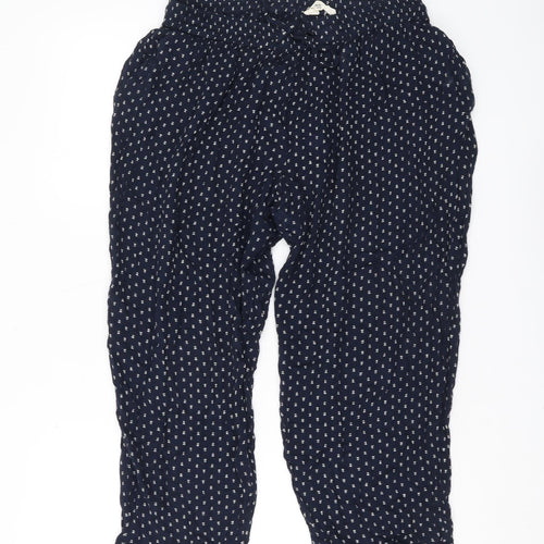 Mango Women's Blue Polka Dot Cropped Trousers L