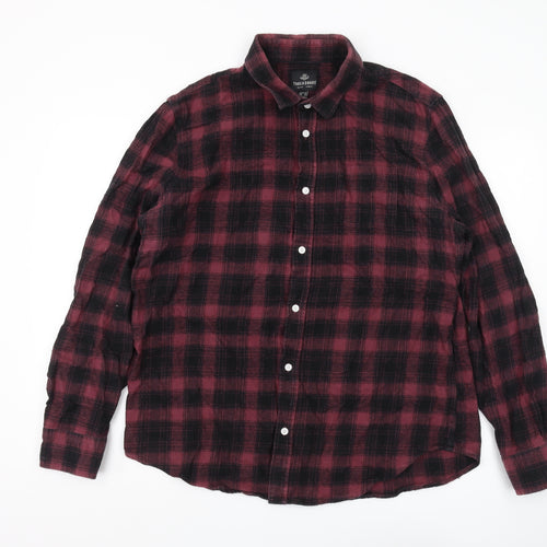 Threadbare Men's 2XL Red Black Plaid Flannel Shirt