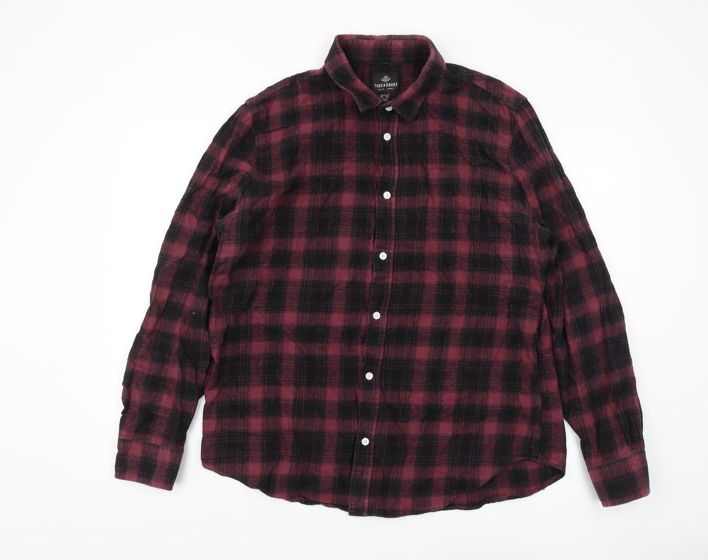 Threadbare Men's 2XL Red Black Plaid Flannel Shirt