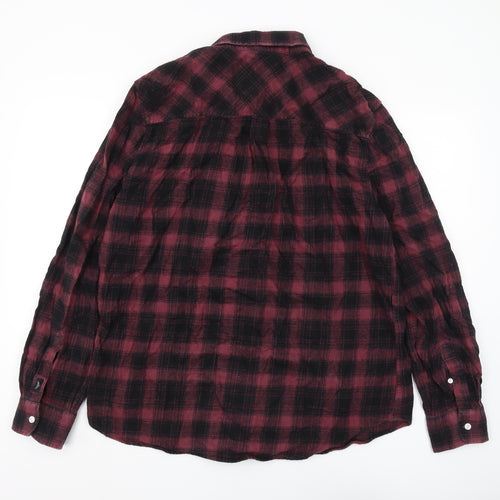 Threadbare Men's 2XL Red Black Plaid Flannel Shirt