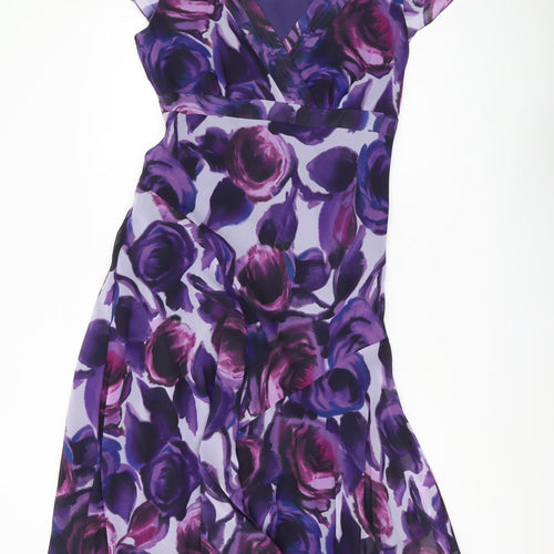 Marks and Spencer Women's Purple Floral Fit & Flare Dress