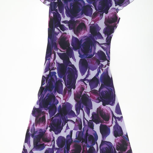 Marks and Spencer Women's Purple Floral Fit & Flare Dress