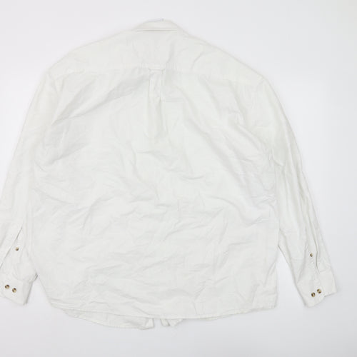 Collusion Men's White Long Sleeve Button-Up Shirt - L