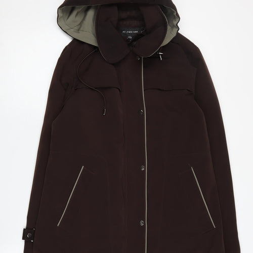 Jones New York Women's Brown Hooded Parka Coat M