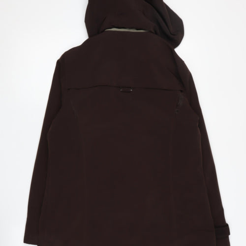 Jones New York Women's Brown Hooded Parka Coat M