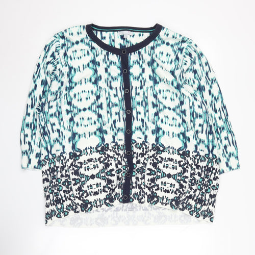 Marks and Spencer Women's Blue XS Cardigan, Geometric