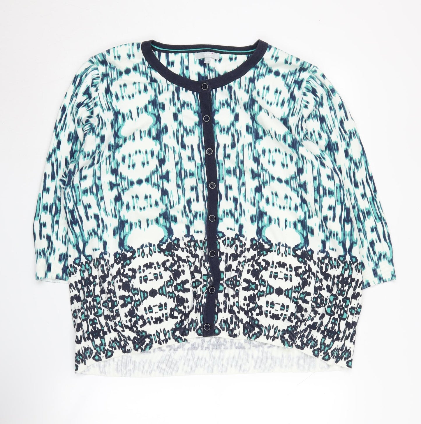 Marks and Spencer Women's Blue XS Cardigan, Geometric