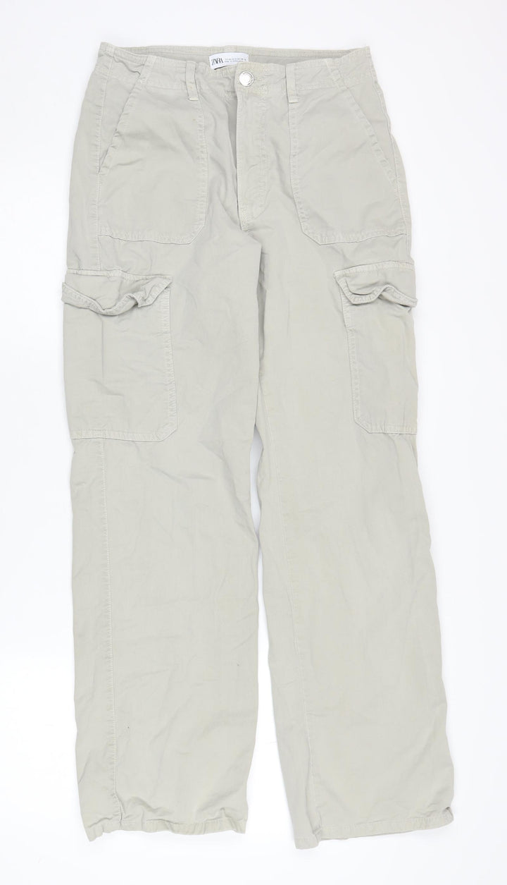 Zara Women's Beige Cargo Trousers Size 8 Casual