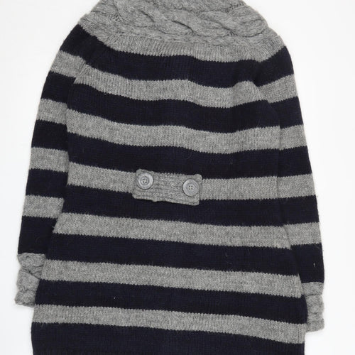 Per Una Women's Black Striped Cardigan, Cowl Neck, Medium