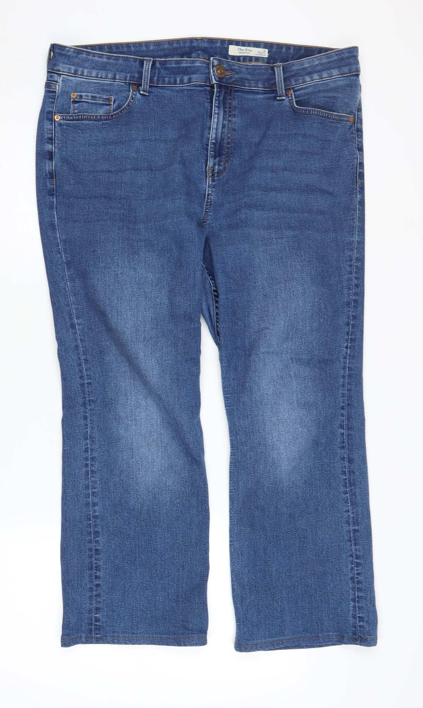 Marks and Spencer Women's Blue Straight Leg Jeans Size 18