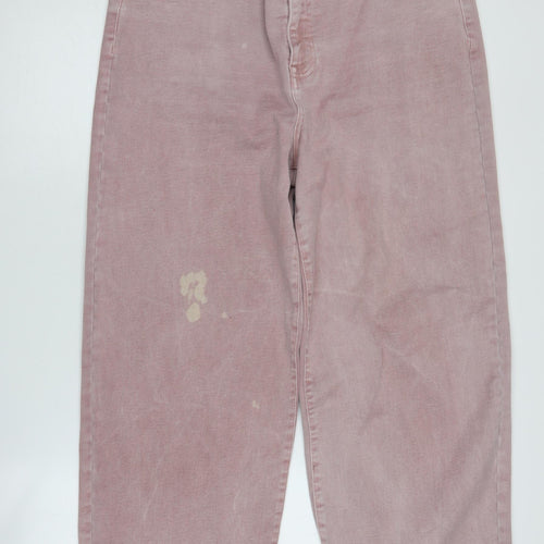 Next Women's Pink Wide-Leg Jeans Size 18