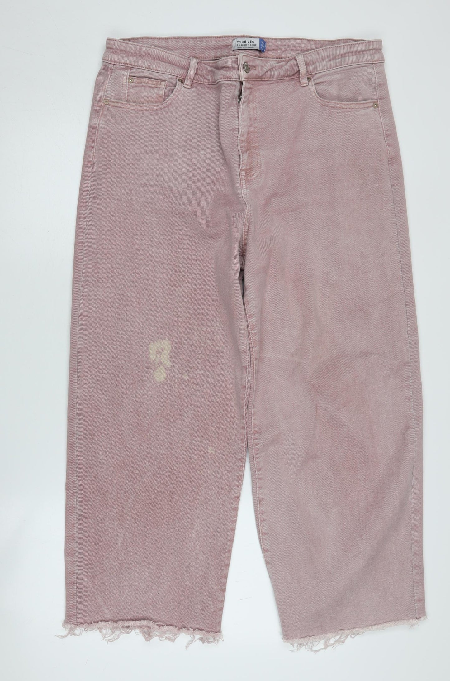 Next Women's Pink Wide-Leg Jeans Size 18