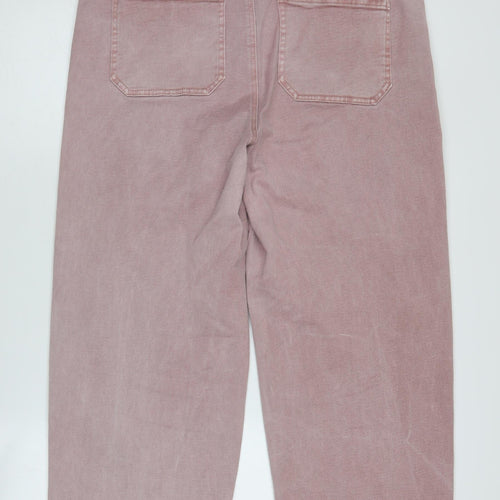 Next Women's Pink Wide-Leg Jeans Size 18