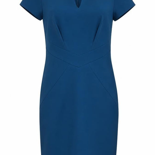 Roman Blue Sheath Dress, Size 14, Women, V-Neck