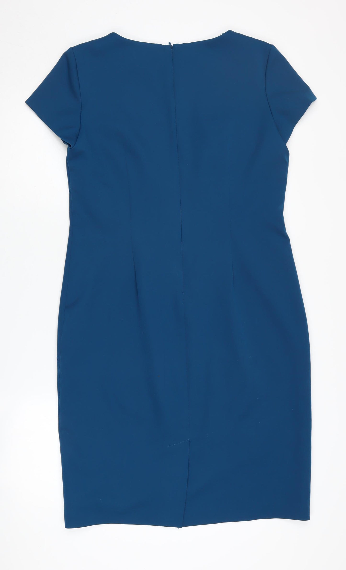 Roman Blue Sheath Dress, Size 14, Women, V-Neck