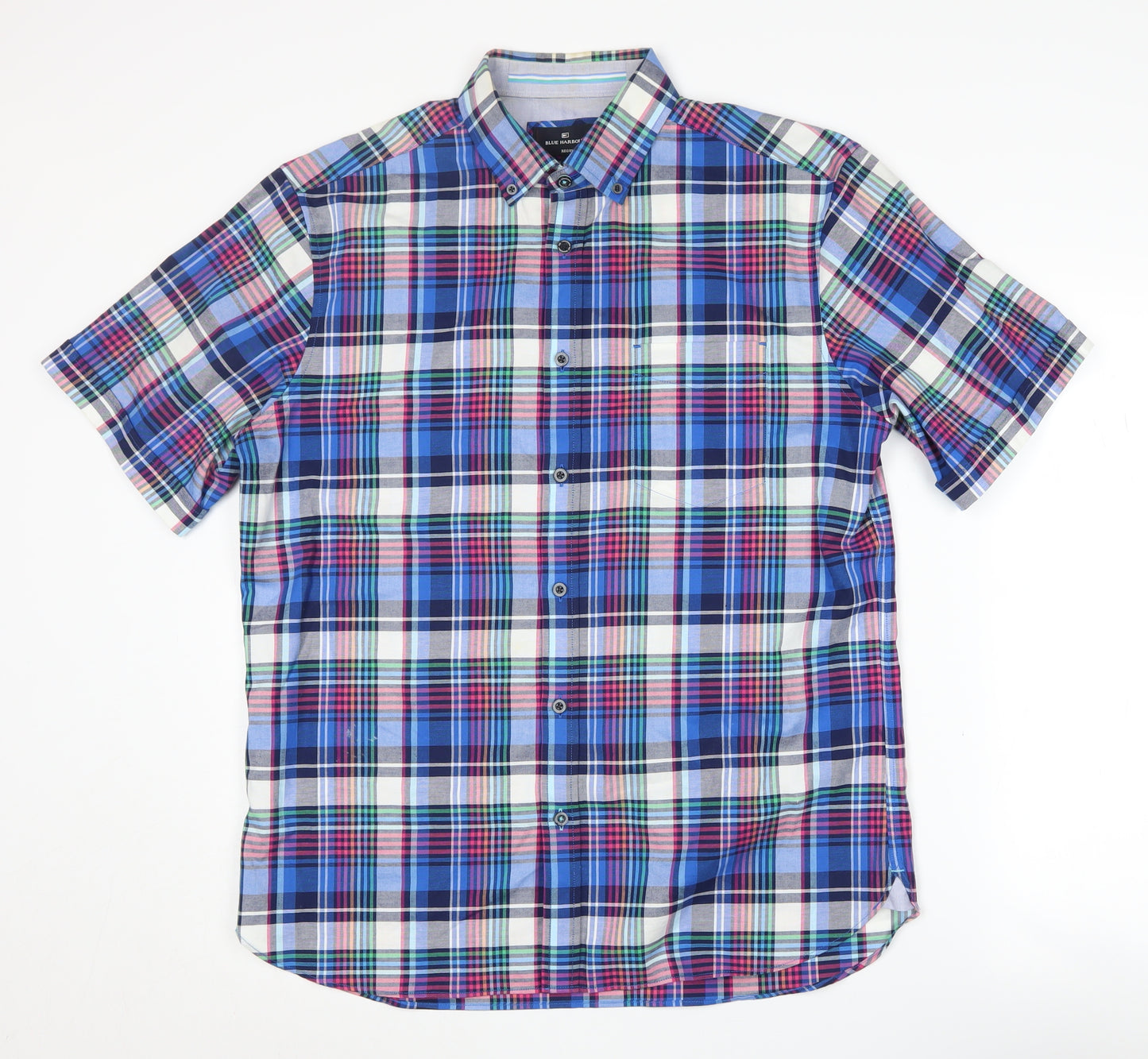 Blue Harbour Men's Multicoloured Plaid Shirt, M, Casual Button-Up