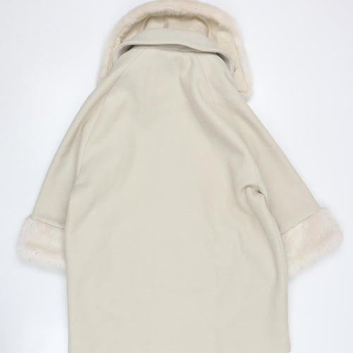 River Island Women's Ivory Biker Coat Size 6