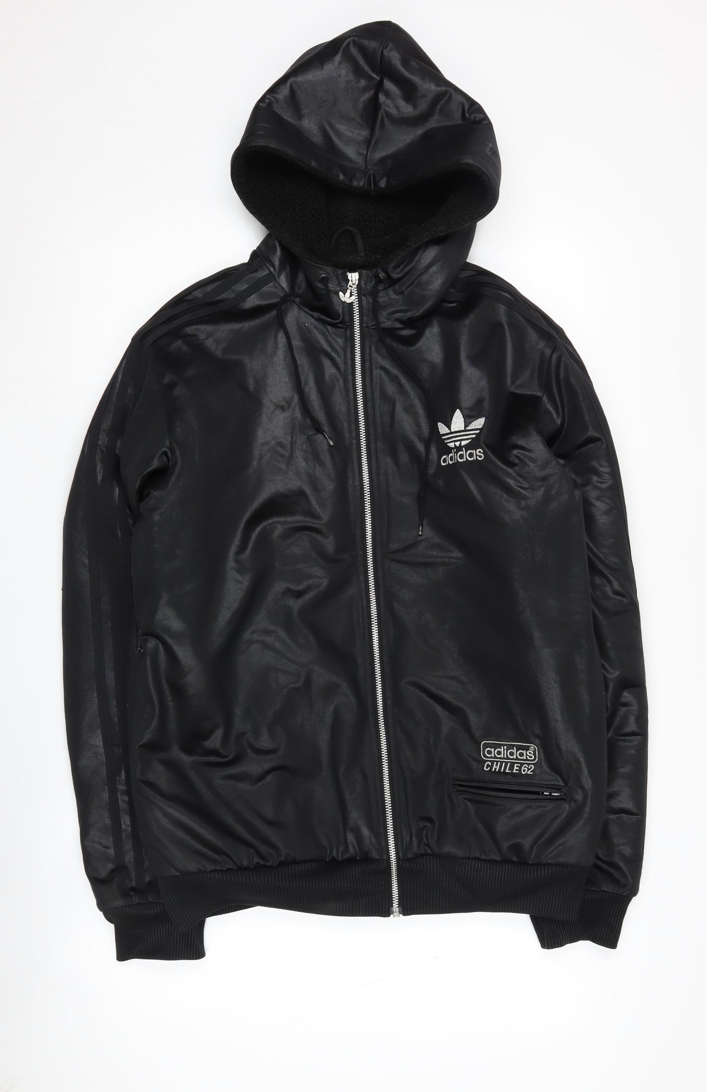 Adidas Men's Black Medium Bomber Jacket with Hood