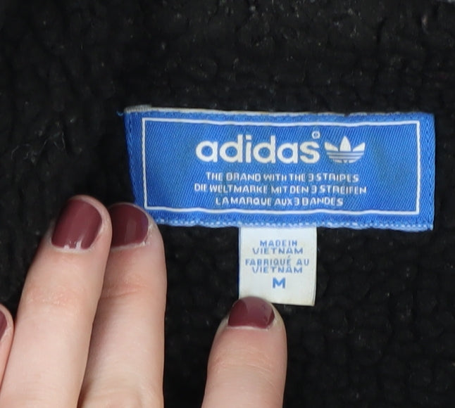 Adidas Men's Black Medium Bomber Jacket with Hood