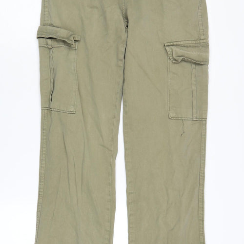 Stradivarius Women's Green Cargo Trousers Size 6