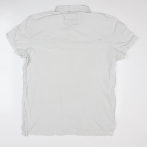 American Eagle Men's White Polo Shirt L Short Sleeve