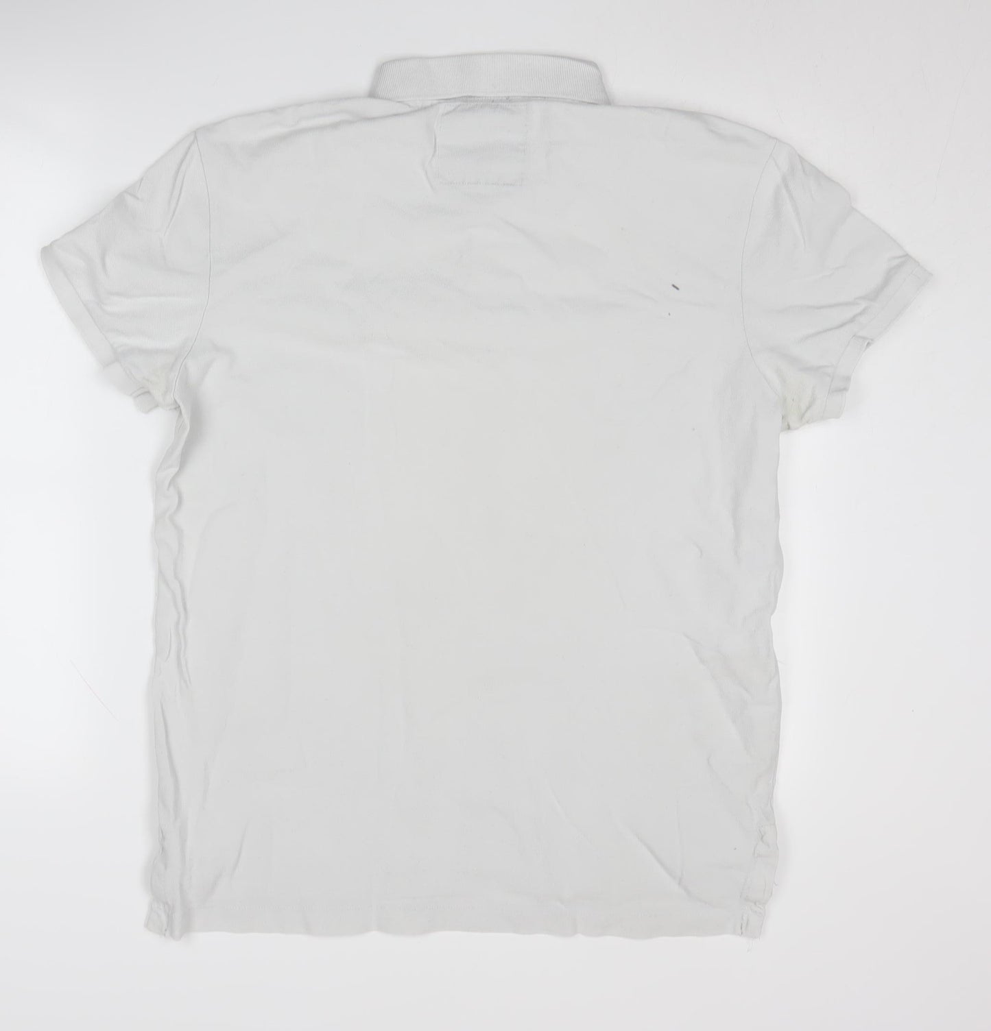 American Eagle Men's White Polo Shirt L Short Sleeve