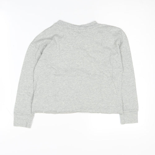 Gap Girls Grey Long Sleeve Sequin T-Shirt 6-7 Years Casual