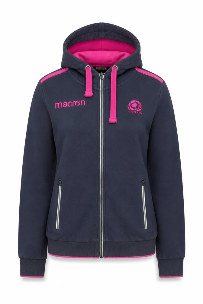Macron Unisex Blue XL Full Zip Hoodie with Logo Accents