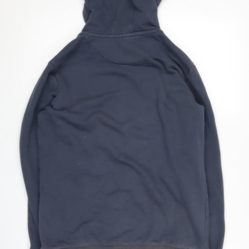 Macron Unisex Blue XL Full Zip Hoodie with Logo Accents