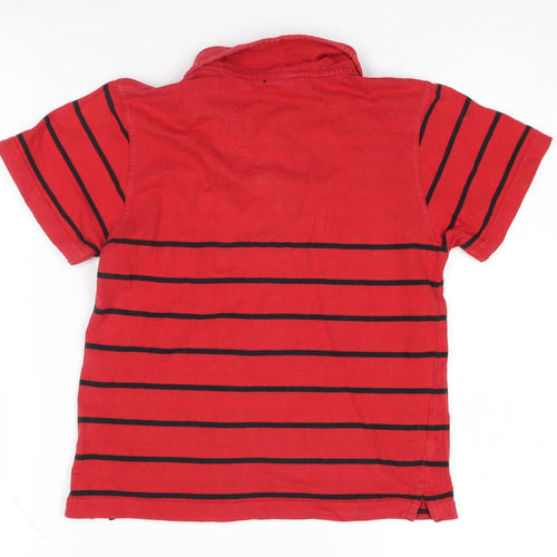 Manchester United Boys Red Striped Polo Shirt Size S