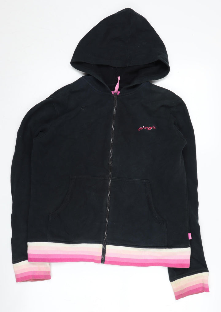 Pineapple Girls Black Hoodie, 15-16 Years, Full Zip