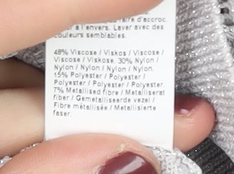 River Island Silver Cape Jumper V-Neck Women's Size 6