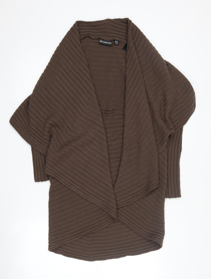 Nina Leonard Women's Brown Cardigan M Knit Jumper