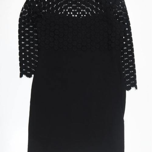 Great Plains Women's Medium Black Crochet Dress