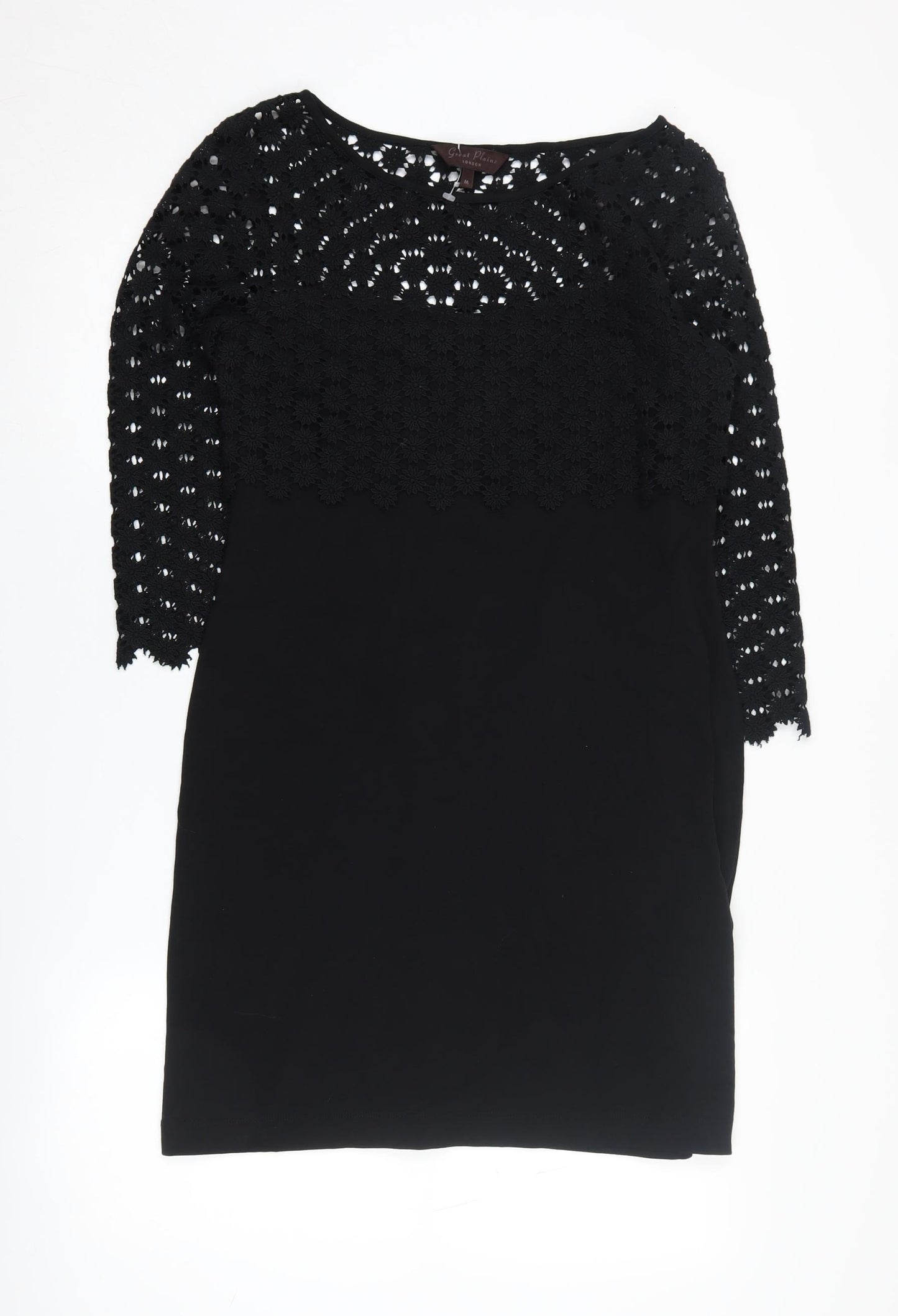 Great Plains Women's Medium Black Crochet Dress