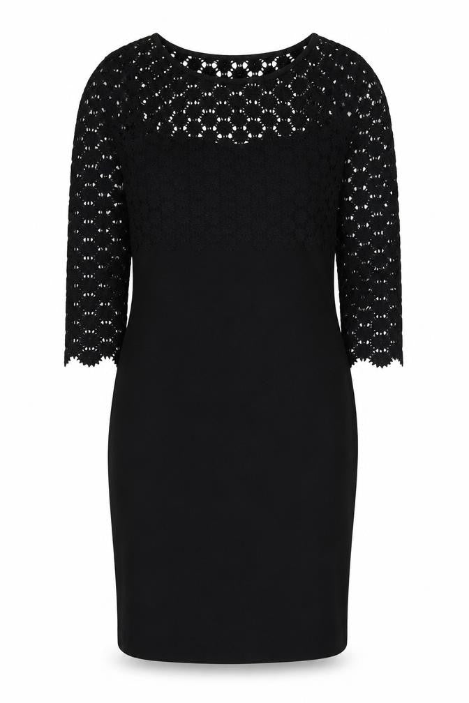Front view of Great Plains Women's Medium Black Crochet Dress