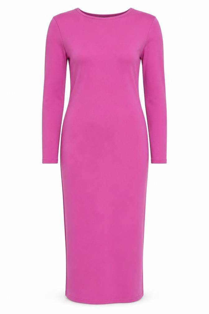 Boohoo Women's Pink Bodycon Midi Dress, Size 10