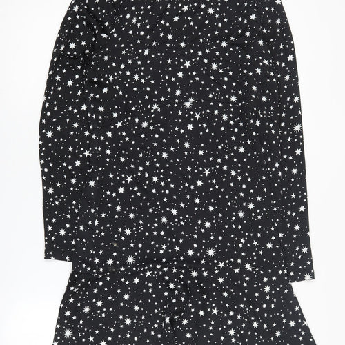 Warehouse Women's Black Star Long Sleeve Dress Size 12