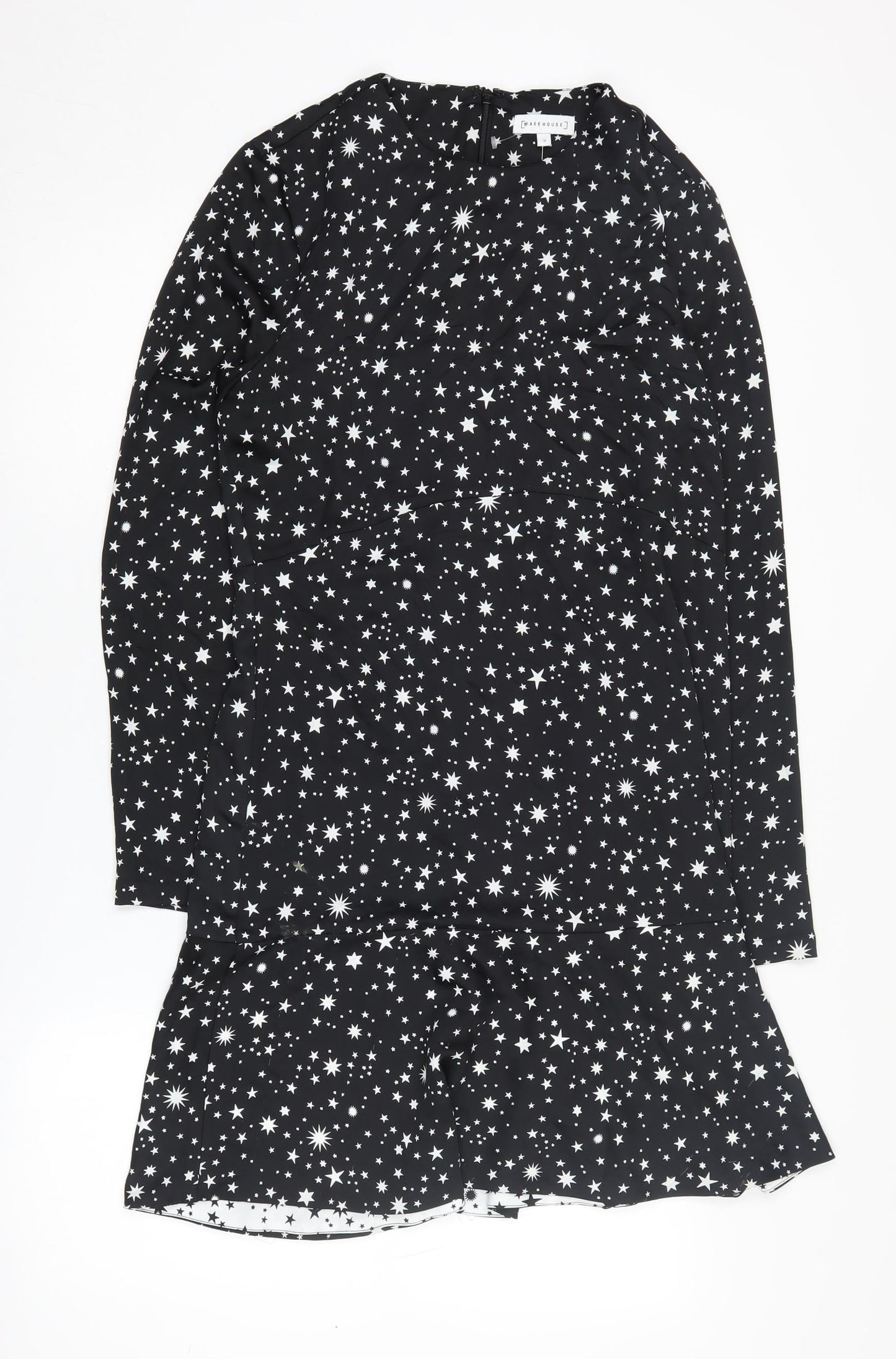 Warehouse Women's Black Star Long Sleeve Dress Size 12