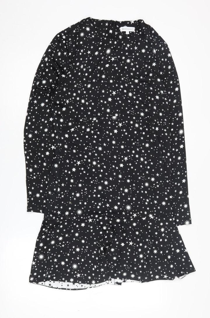 Warehouse Women's Black Star Long Sleeve Dress Size 12