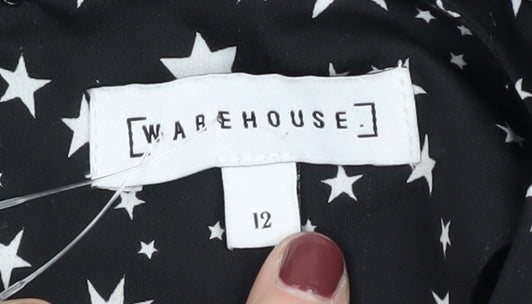 Warehouse Women's Black Star Long Sleeve Dress Size 12