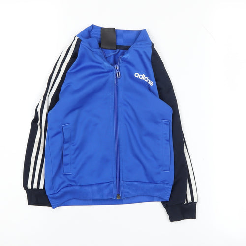 Adidas Boys Blue Track Jacket 3-4 Years Full Zip
