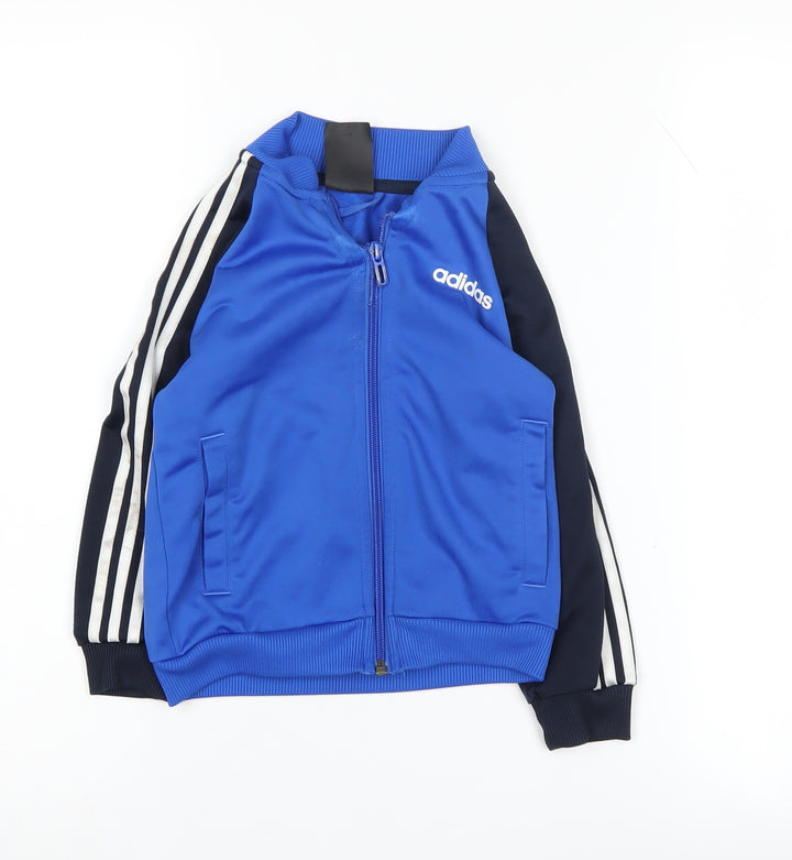 Adidas Boys Blue Track Jacket 3-4 Years Full Zip