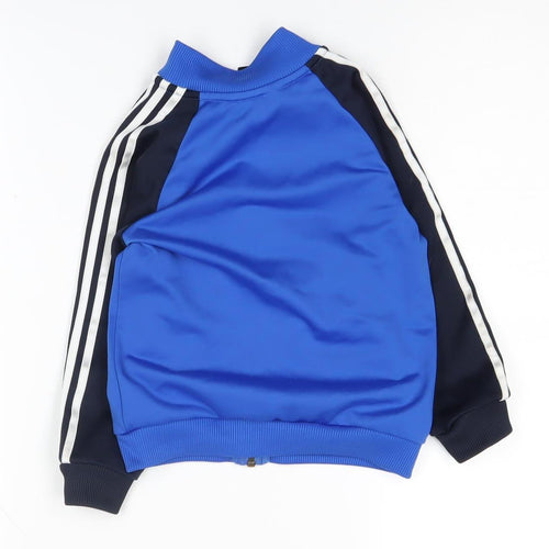 Adidas Boys Blue Track Jacket 3-4 Years Full Zip