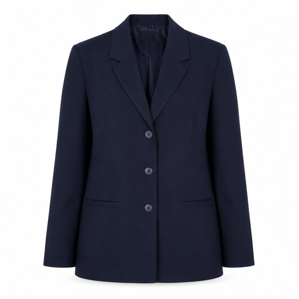 Front view of Damart Women's Blue Blazer, size 18, Business Casual Style