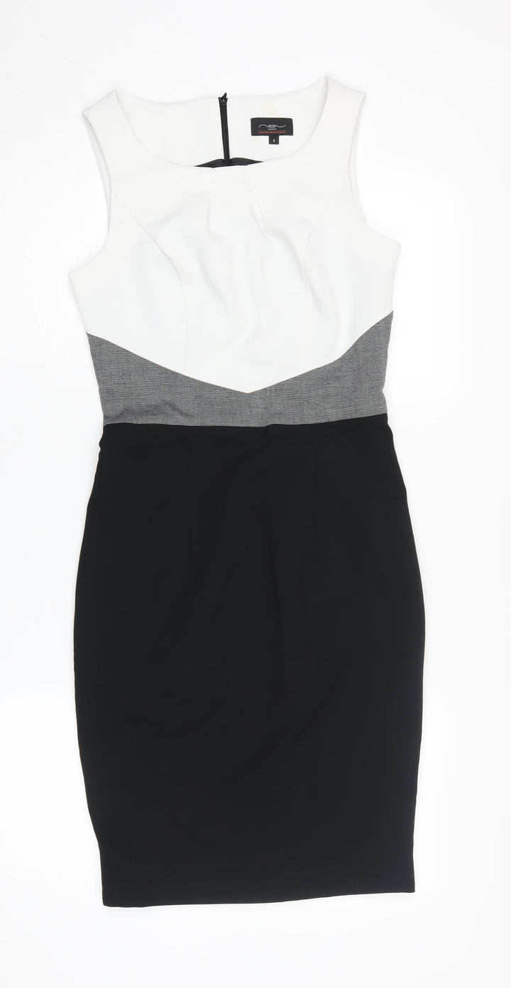 New Look Women's Multicoloured Bodycon Dress Size 8
